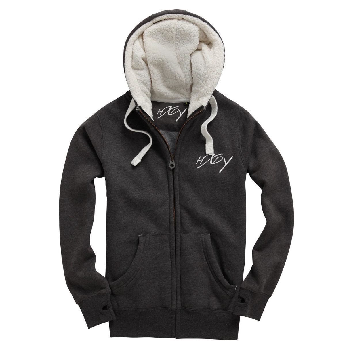Zip Up Fleece Hoodie Plain