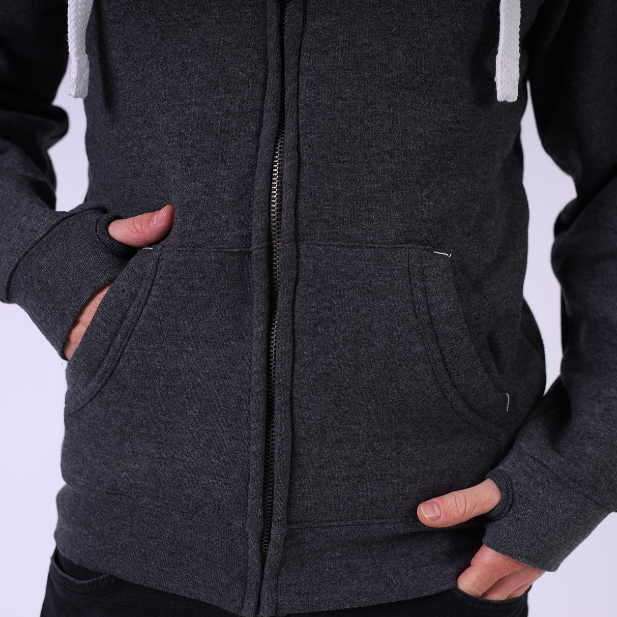 Zip Up Fleece Hoodie Plain
