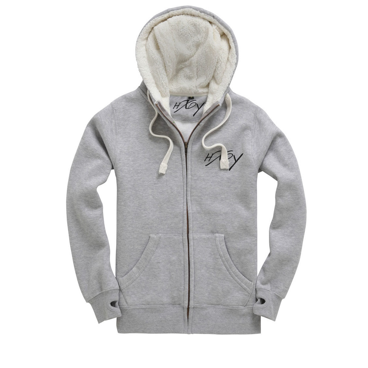 Zip Up Fleece Hoodie Plain