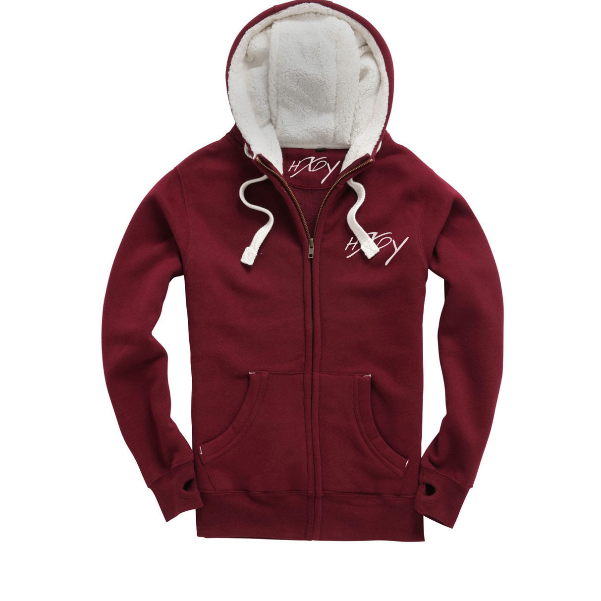 Zip Up Fleece Hoodie Plain